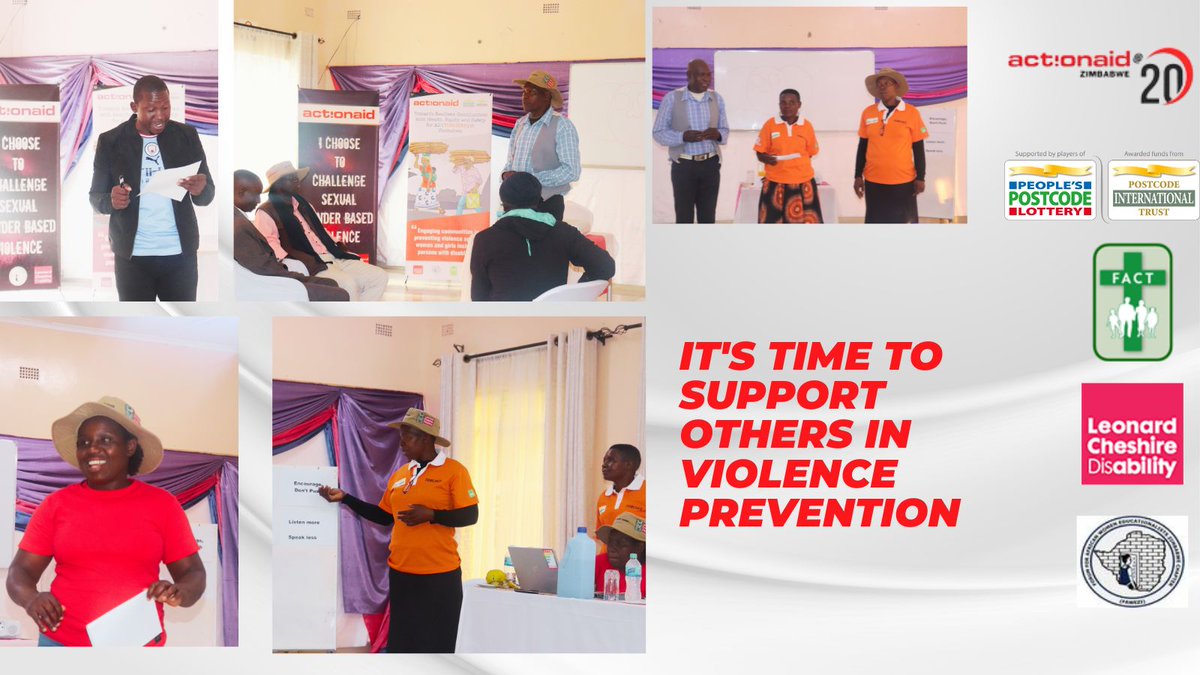 ActionAidZim's tweet photo. This week under #TORCHES project, @FACTzim @FAWEZim @LCDZim &amp; @ActionAidZim are training SASA! Leaders about the support phase. The purpose is to enhance leaders' skills and knowledge on how to support women and men experiencing violence. Thanks to the players of @PostcodeLottery https://t.co/IZ7CffzSn8