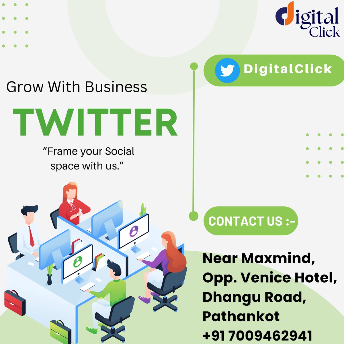 DigitalClick4u's tweet image. “Tap into the power of social media.” Promote your business through Twitter Marketing!!! We deal in all kind of online promotional services, Contact us: Digital Click: +91 7009762941

#Digitalclick #Twittermarketing #entrepreneur #follow #marketingdeconteudo #vendasonline #mkt