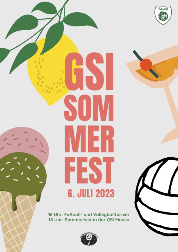 *Save the date*
Nach Pandemie-bedingter Unterbrechung ist es nun endlich wieder soweit: am 6. Juli findet das GSI Sommerfest statt – inklusive Volleyball & Fußball Spielen! ⚽️🏐☀️