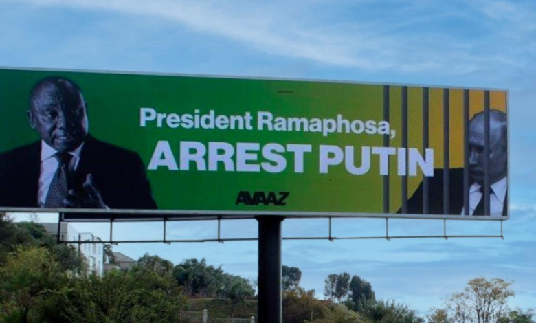MSCRisingSun's tweet photo. Caxton Network News | Controversial ‘Arrest Putin’ billboard removed from Pretoria street
Read the story: https://t.co/xEKhw6A8gu https://t.co/vEZR5VVR2q