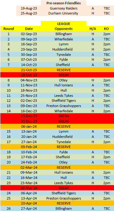 Here are <a href="/RotherhamRugby/">𝙍𝙤𝙩𝙝𝙚𝙧𝙝𝙖𝙢 𝙏𝙞𝙩𝙖𝙣𝙨</a> fixtures for the 23/24 season.

We are getting a little bit excited…are you? 😊

Season tickets are available via our Crowd-Funder: crowdfunder.co.uk/p/tcf23