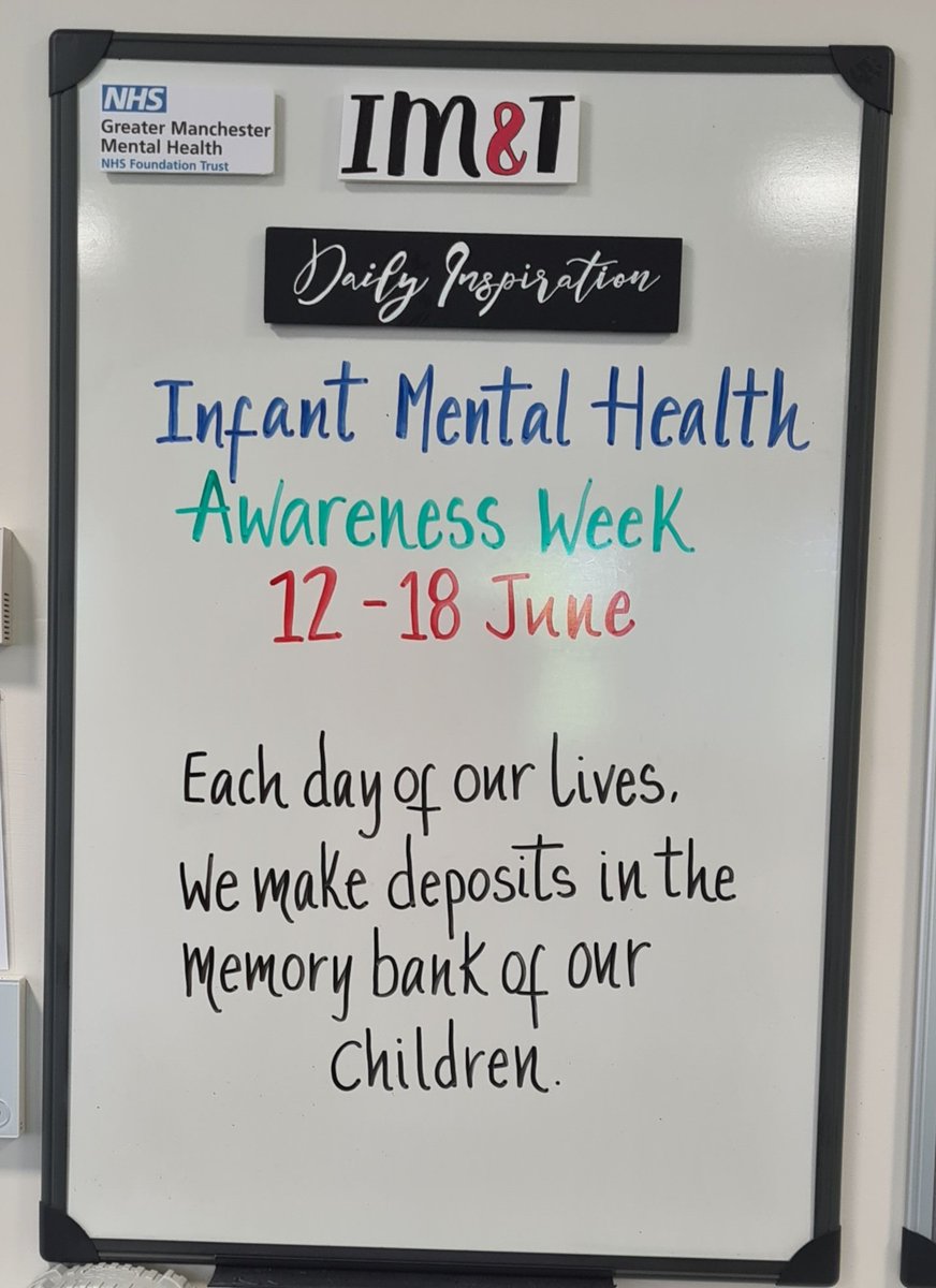 Infant Mental Health Awareness Week. 12-18 June.
#BondingBeforeBirth 
#infantmentalhealth 
#gmmhperinatal
@GMMH_NHS