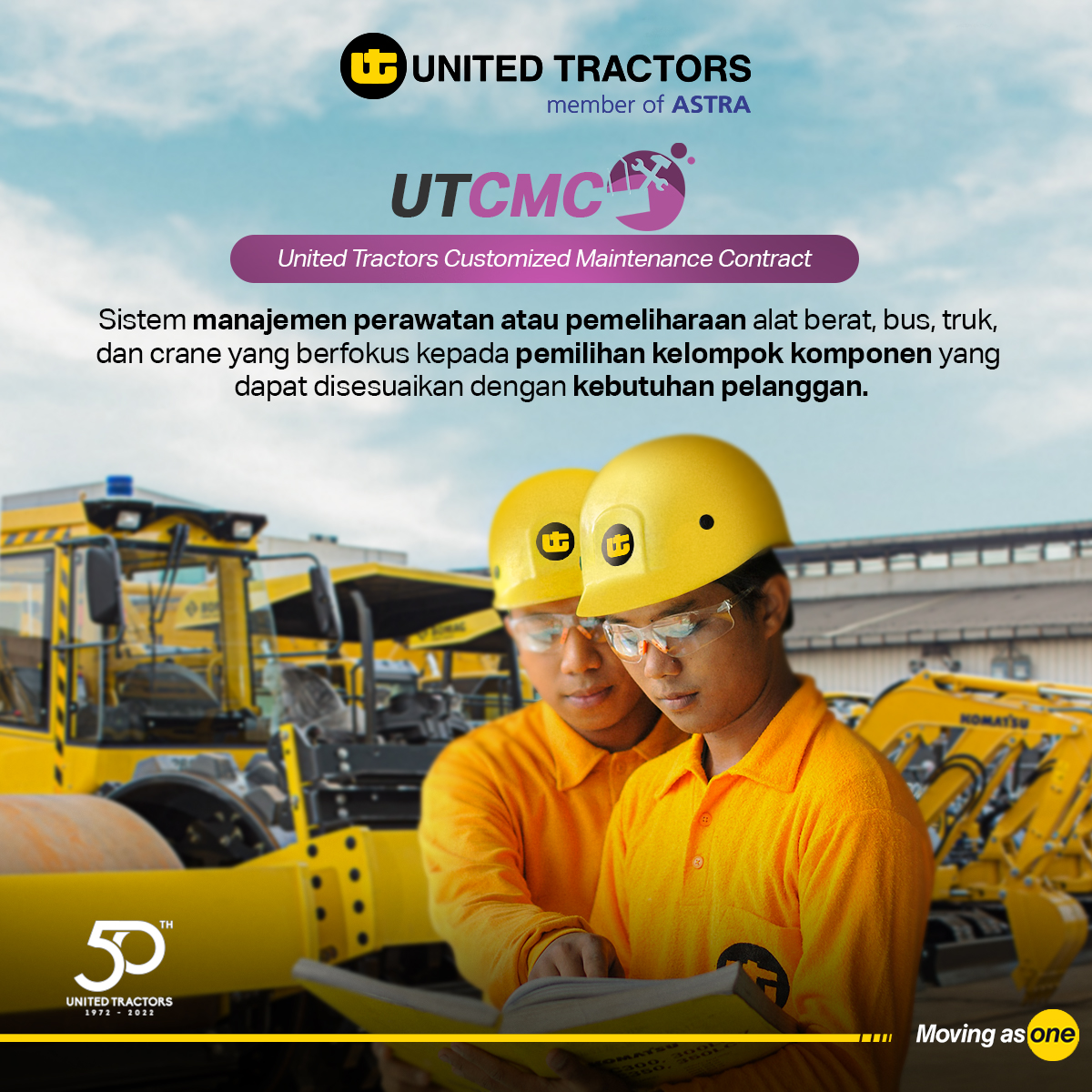 unitedtractors's tweet photo. Sobat UT udah pernah mengikuti program United Tractors Customized Maintenance Contract (UT CMC) ini? π
#UTCMC #LayananUT #UnitedTractors #MovingAsOne #JualAlatBerat #DistributorAlatBerat https://t.co/9xfH3XbpZj