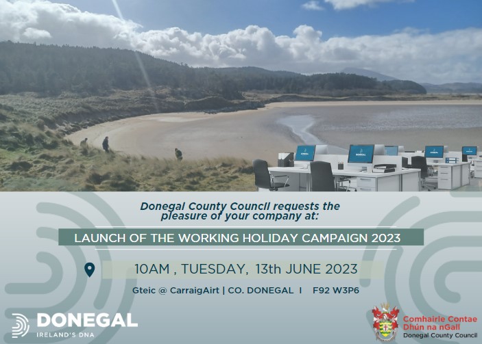 Join us this morning from 10am for the launch of Donegal County Council's 'Working Holiday' campaign 2023

#remoteworking #workingholiday #digitalhub #carrigart #gteiccarraigairt #DonegalCoCo