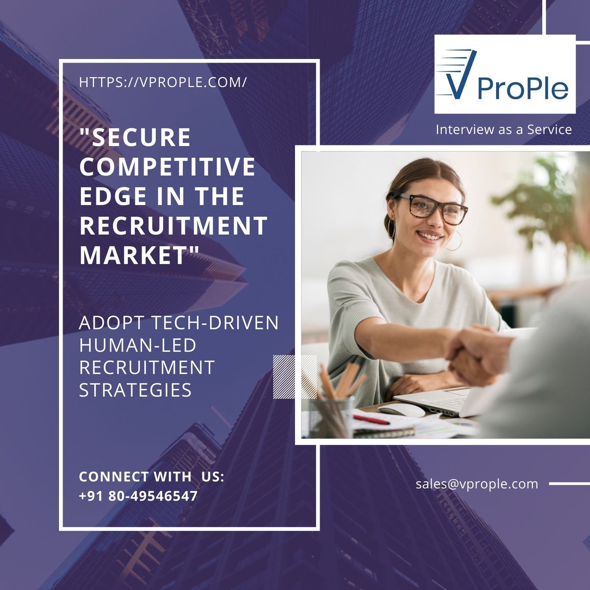 VProp1e's tweet image. &quot;Secure competitive edge in the recruitment market&quot;
Adopt tech-driven HUMAN-LED recruitment Strategies..
#interviewaaservice #TechnicalInterview #outsourcetechnicalinterview #talentacquisition
Connect with us:
+91 80-49546547
Mail us : sales@vprople.com