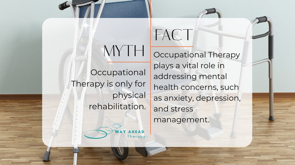 🚫Busting Occupational Therapy Myths! 🚫
 Occupational Therapy, it's not just about physical rehabilitation! It's time to shed light on the truth behind this powerful therapeutic approach. 💪
#MythBusting #MentalHealthMatters #OccupationalTherapyTruths #BreakingBarriers
