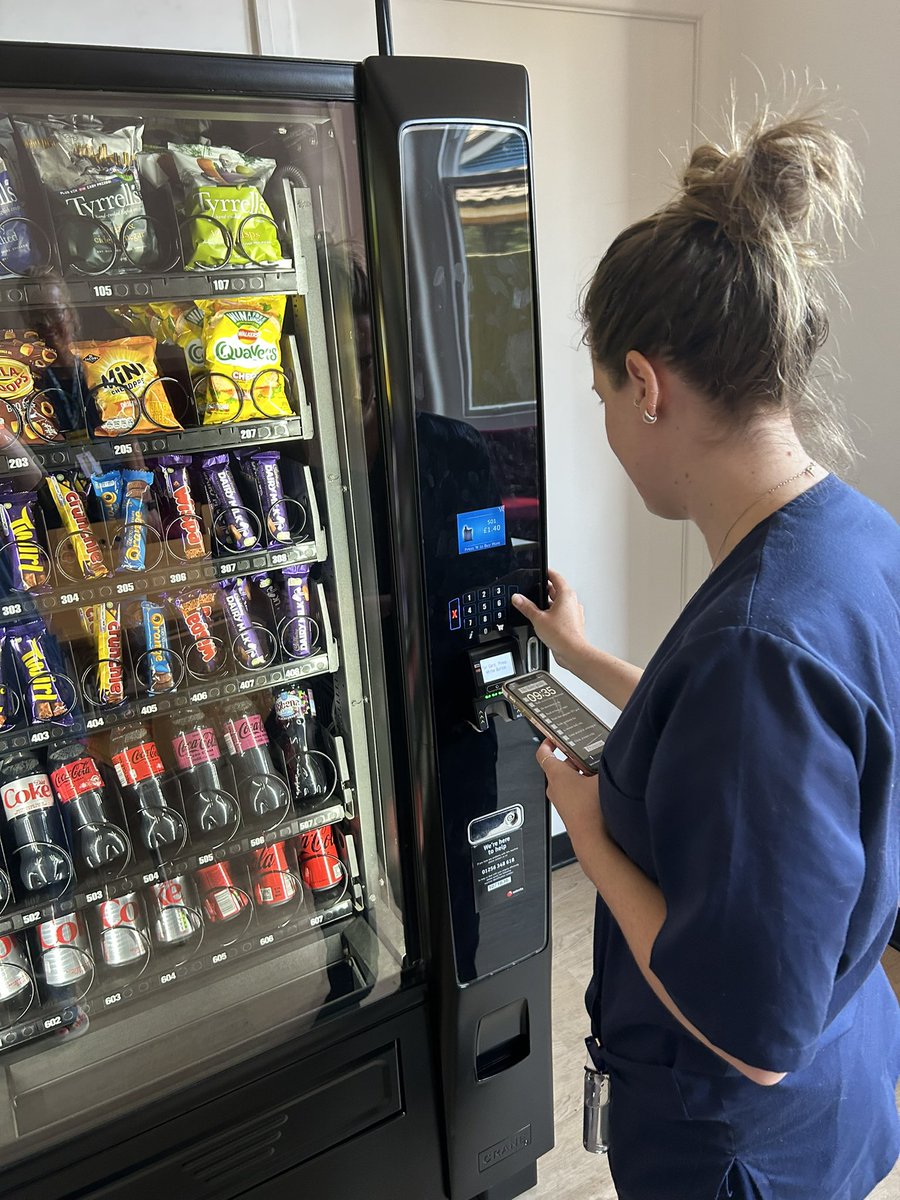 Wahoo!!!! A staff room & vending machine for all staff working at KPU- here’s its first use. Thankyou 😁😁😁
#wellbeing #staffwellbeing #roomtotaketimeawayfromtheoffice #lunchspace #snacks
@DorsetHealth @NHSDorset @SparroweSuzy @staceyway3 @kilgore_cliff @RobTaylorBall1 @rowy75