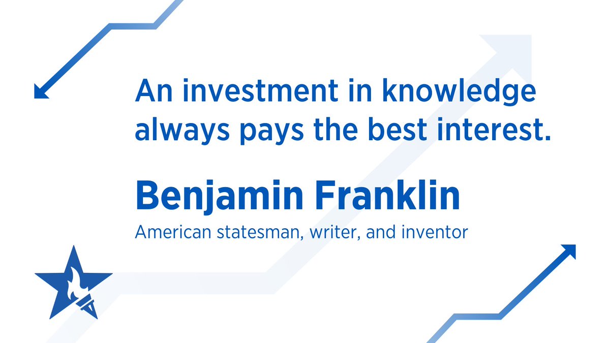 Ackano1's tweet photo. “An investment in knowledge always pays the best interest.” – Benjamin Franklin, American statesman, writer, and inventor

This week, we challenge you to think about how to invest in your future.  Where do you start? #MondayMotivation https://t.co/byiwisV0co