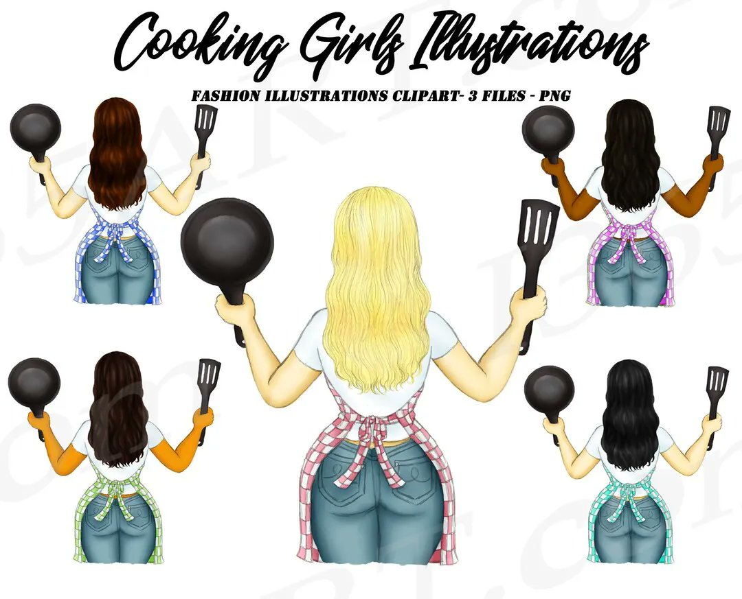 More Cooking girls sublimation clipart png by I365art  buff.ly/3zeLTyE