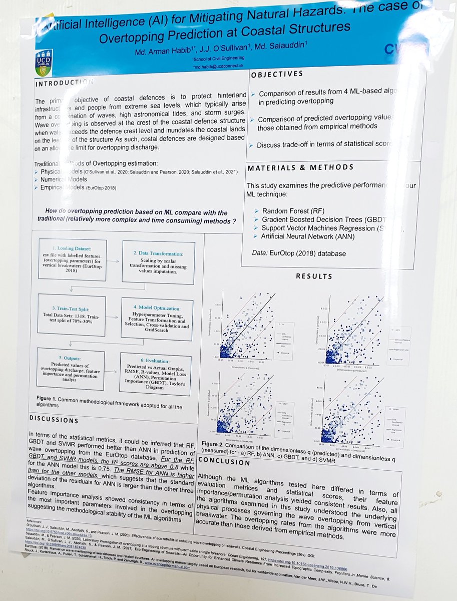 ahabib20's tweet photo. Presented our reseaech on application of #AI in mitigating coastal hazards, today, at the '2023 UCD STEM Early Career Researchers Symposium' to receive insightful remarks from the audience. @UCD_Research @UCD_CWRR @UCDCivEng @UCDEngArch @salauddinUCD https://t.co/jGYe0IdB37
