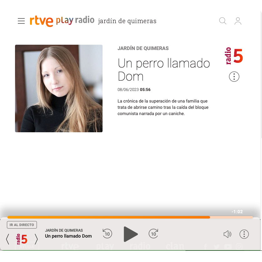 AvizorEdiciones's tweet photo. Crónica del programa JARDÍN DE QUIMERAS de RTVE sobre Un perro llamado Dom, de Victoria Amelina (Editorial Avizor)
https://t.co/vhjbRKDGTF
#avizorediciones #FLMadrid22 #lectura #libros #libro #leer #book #literatura #bookstagram #books #frases #escritor #leerdasueños https://t.co/a5pMYqKeZH