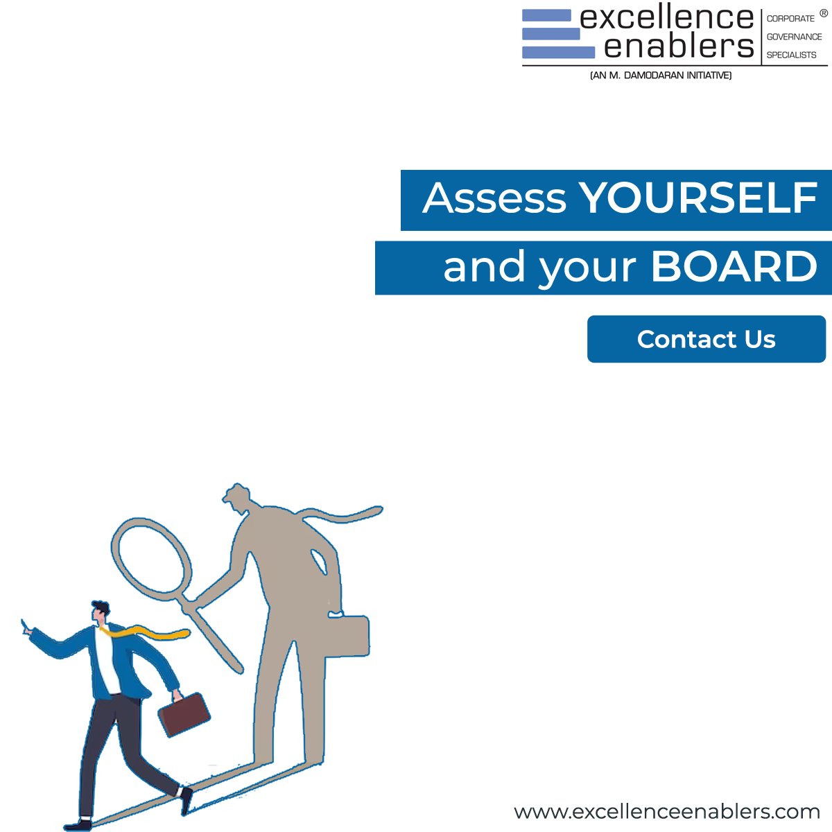 Evaluation must be a value-adding exercise, and not a tick the box event. Contact us.
Visit excellenceenablers.com or write to us at solutions@excellenceenablers.in
#ExcellenceEnablers #corporategovernance #boardconsultancy #boardeffectiveness #boardevaluation #boardassessment