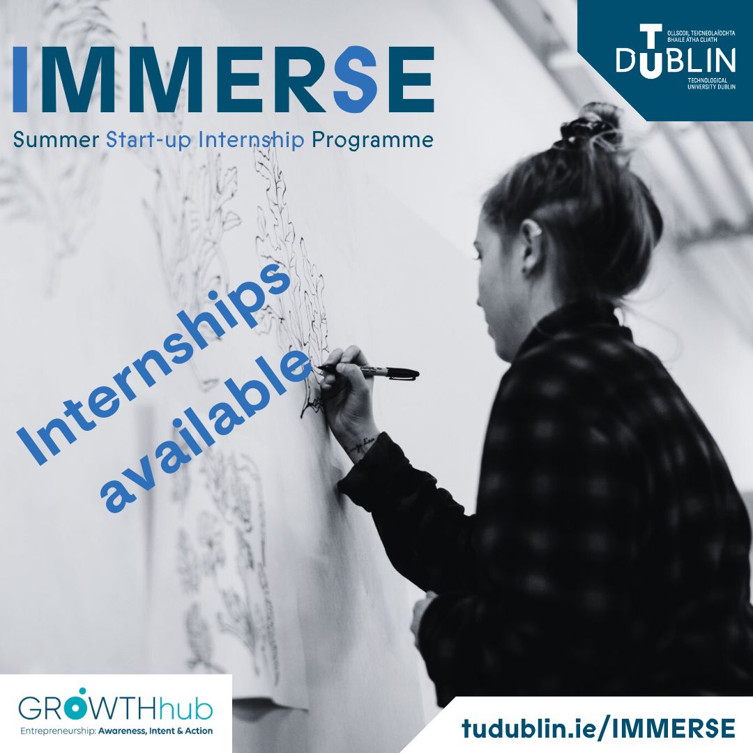 TU Dublin GROWTHhub (@tudbngrowthhub) on Twitter photo IMMERSE summer start-up internship for TU Dublin students.
Digital Marketing Intern at All View Healthcare
Digital Marketing Intern at UX Effect
Developer at UX Effect
See: tudublin.ie/immerse
<a href="/TUDublinEntEng/">Enterprise Engagement at TU Dublin</a> <a href="/TUDublin_BN/">TU Dublin Blanchardstown</a> <a href="/tudublincompsci/">TU Dublin Computer Science</a> IMMERSE summer start-up internship for TU Dublin students.
Digital Marketing Intern at All View Healthcare
Digital Marketing Intern at UX Effect
Developer at UX Effect
See: tudublin.ie/immerse
<a href="/TUDublinEntEng/">Enterprise Engagement at TU Dublin</a> <a href="/TUDublin_BN/">TU Dublin Blanchardstown</a> <a href="/tudublincompsci/">TU Dublin Computer Science</a>