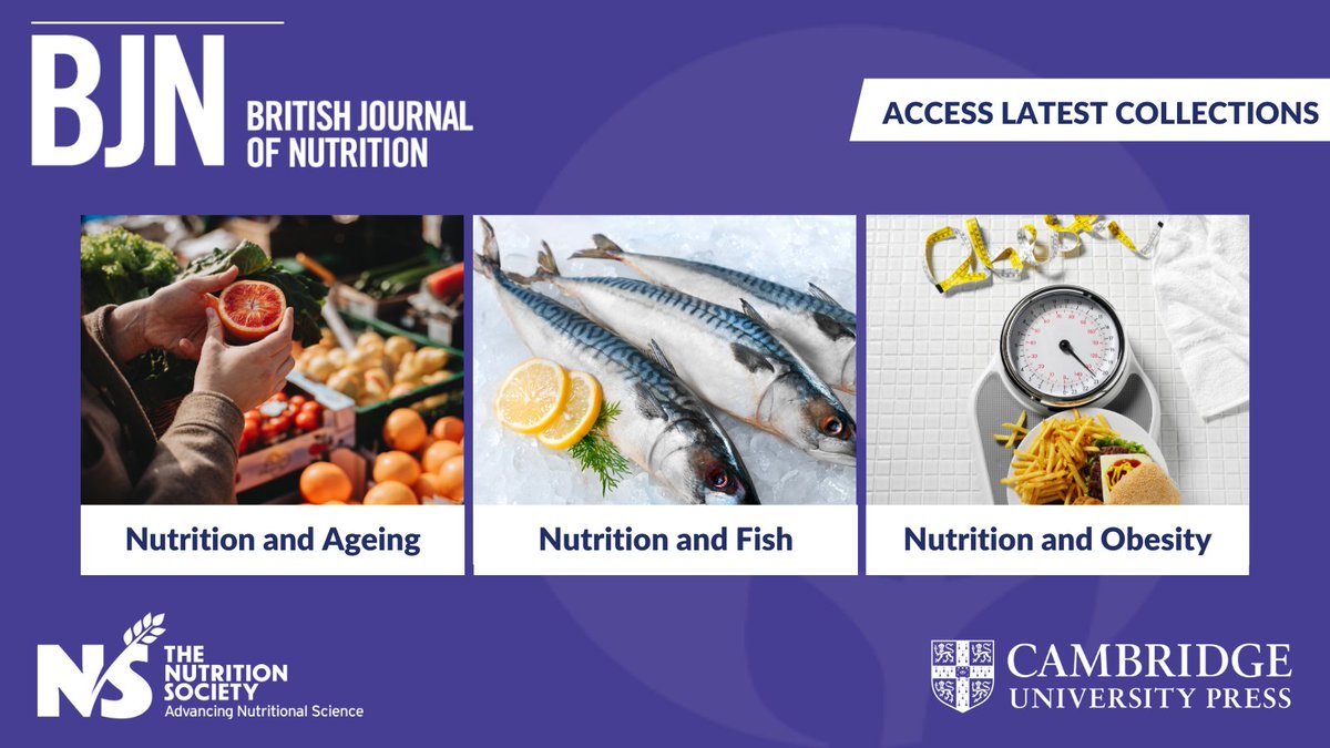 🥦This Healthy Eating Week, enjoy a selection of themed article collections from The British Journal of Nutrition to learn more about the impact of nutrition on health, covering:

👵Nutrition and Ageing
🐟Nutrition and Fish
🍔Nutrition and Obesity

cup.org/3Nqv9f3

#HEW23