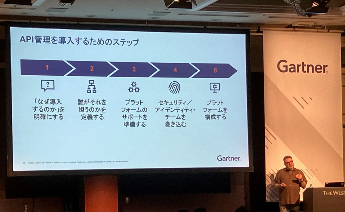 Gartner_jp's tweet image. アナリストのケビン・マセニーは、組織が #API管理 を導入すべき主な理由と本番環境でAPI管理の利用を始める前の重要な手順について解説しました。
#ガートナー #GartnerAPPS @Gartner_jp
