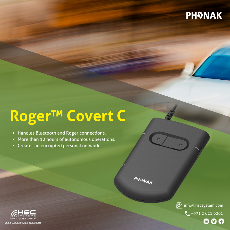 Experience discreet and powerful communication with the Phonak Roger™ Covert C. 🎧💼 Stay connected in any situation.

#HSCS #forasaferworld #uae #abudhabi #dubai  #PhonakRoger #CovertCommunication #DiscreetDesign #PowerfulPerformance #ClearAudio 
#نتصدر_المشهد
#نعمل_نخلص