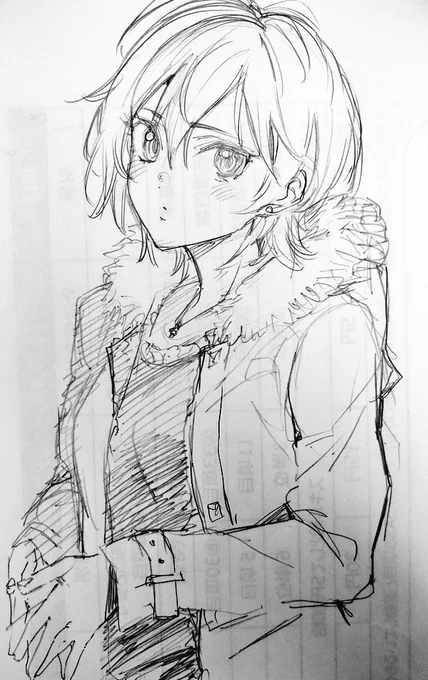 紙忘れたので資料裏にアーニャちゃん。