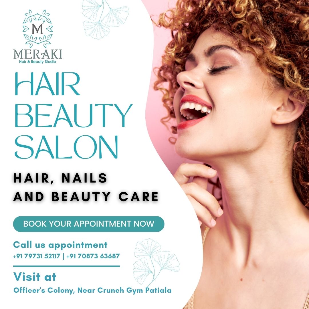 Book your appointment
+91 79731 52117 | +91 70873 63687
Visit at: Officer's Colony, Near Crunch Gym Patiala P.B 

#hairoffers #offer #haircare #partymakeup #partyfacial #meraki #hairsservices #hair #haircoloring #hairsmoothening #besthair #keratintreatment #hairtreatment #patiala