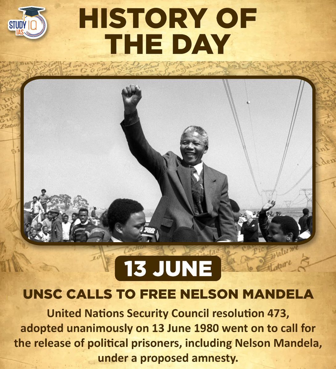 History of The Day

#unsc #nelsonmandela #unitednationssecuritycouncil #un #politicalprisoners #amnesty #unitednations #historyoftheday #todayhistory #upsc #worldaffairs #worldhistory #ips #ias #ias