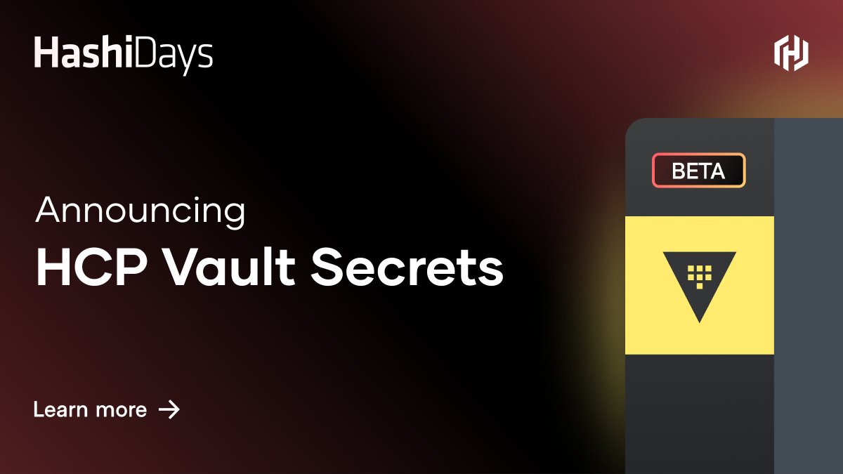 Introducing HCP #Vault Secrets (beta), which enables developers to centrally store, access, and sync secrets when and where they need them. Try it for free today. Learn more hashi.co/3X5vLKm