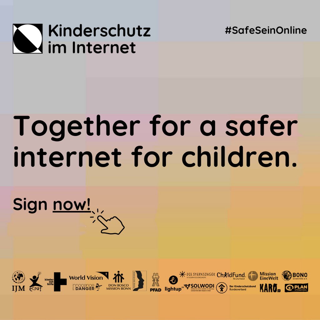 Important decisions on #ChildSafety #Online in #Germany need you!📣 

👉 Stand with @ECPATgermany and support their call to the German Government to #EuvsChildSexualAbuse #Online —📝Sign the petition: bit.ly/KinderSchutzPe… 

#ChildSafetyON #SafeSeinOnline #KinderSchutz