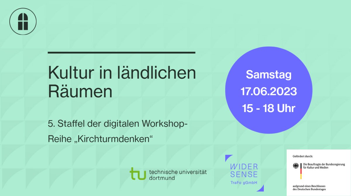 📣 Am Samstag besprechen Prof. Dr. Barbara Welzel/ <a href="/TU_Dortmund/">TU Dortmund</a> und Ulrike Sommer/ <a href="/wider_sense/">Wider Sense</a> das Thema "Kultur in ländlichen Räumen" beim Kirchturmdenken #Workshop. Anmeldung per 📧 kirchturmdenken.org/workshops/
