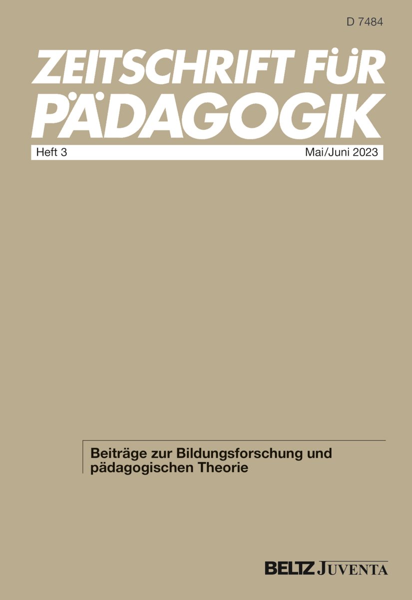Neue Ausgabe der »Zeitschrift für #Pädagogik« <a href="/ZfPaed/">Zeitschrift für Pädagogik</a> ist erschienen mit Beiträgen zur #Bildungsforschung &amp; päd. Theorie (mit #OpenAccess-Beitrag): tinyurl.com/yu9m3jft

#Erziehungswissenschaft #Inklusion #LeichteSprache #Bildung #inklusiveBildung #BNE #Schule #Hatespeech