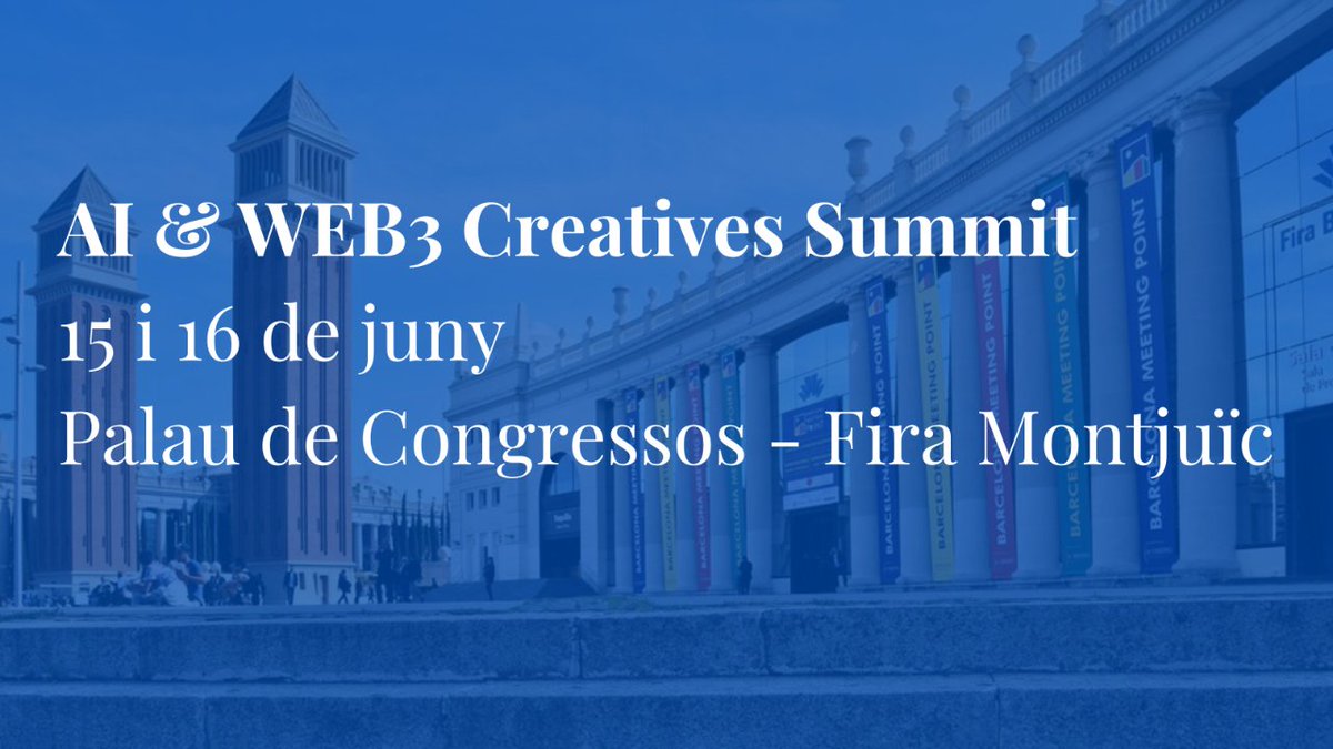 #ACTES

El #AI i #Web3 Creatives Summit constarà de 4 sessions que giraran al voltant de la creativitat i tecnologies emergents: Cinema & AI, Music & AI, Expanded Media i Web3 & creativity.

📆15 i 16/06
🕑14h 
📍Palau de Congressos Fira Montjuïc

+info: gentic.org/event/ai-web3-…