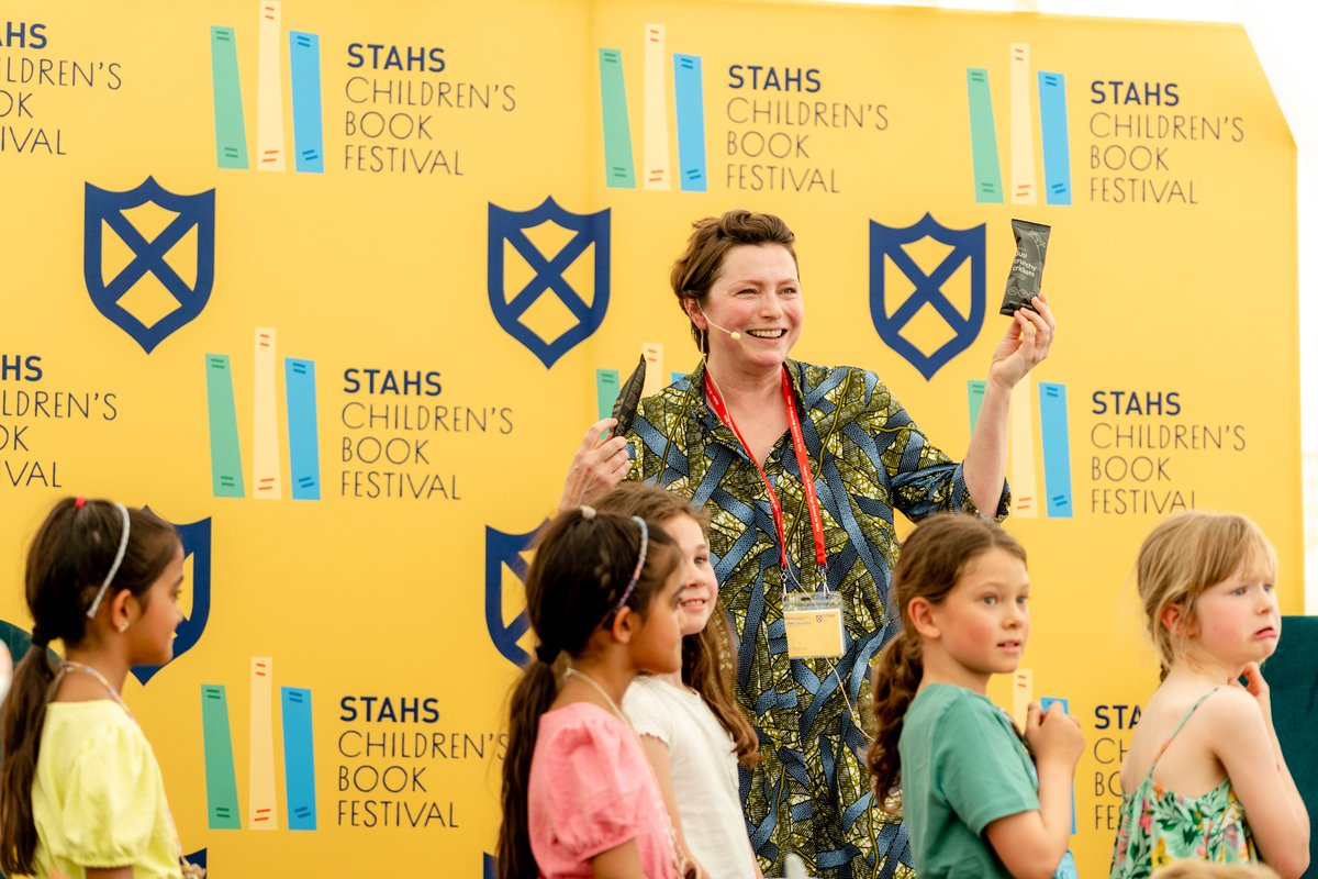 STAHSBookFest's tweet photo. A fun, creative workshop showing that the silliest bedtime questions can lead to the best science 🧪@isabelwriting #STAHSBookFest https://t.co/TyIIMKOV9a
