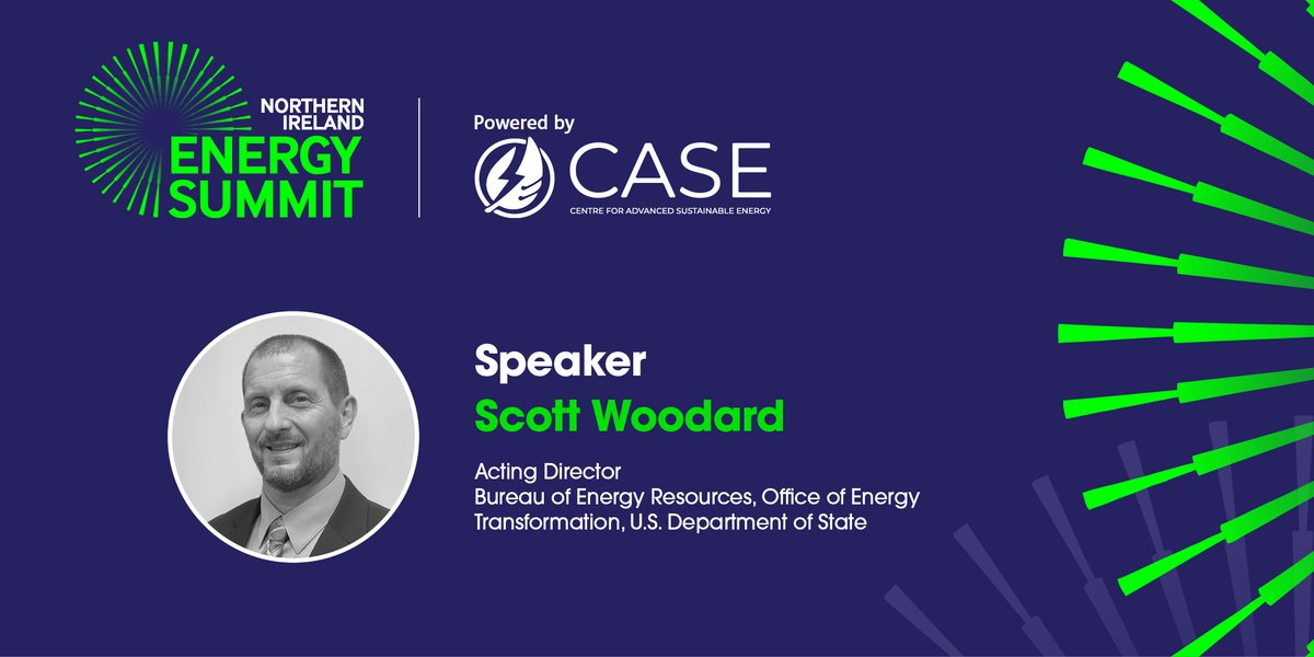 CASE_NIreland's tweet photo. SPEAKER ANNOUNCEMENT:  Scott Woodard, Acting Director, Bureau of Energy Resources, Office of Energy Transformation at the U.S. Department of State will deliver a key note speech at the NI Energy Summit (21 June 2023, ICC Belfast). https://t.co/p6ASi1yxRR https://t.co/c08Bx9fieU