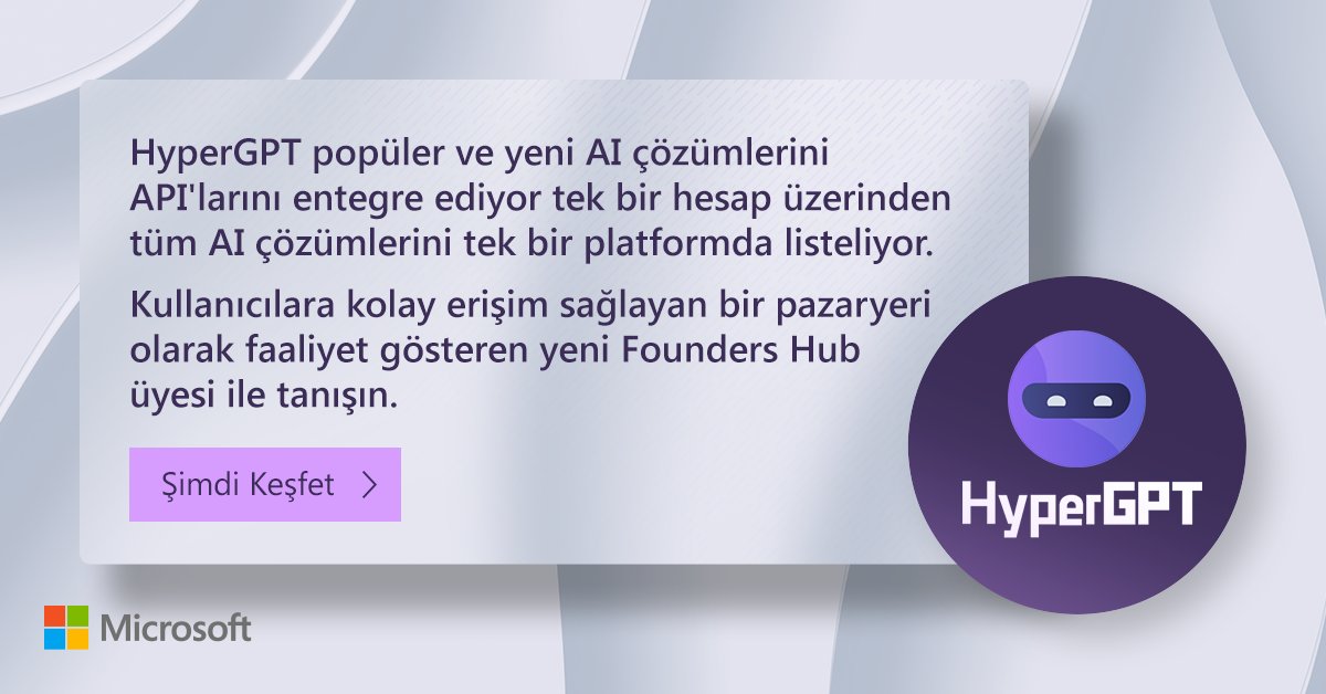 MicrosoftTR's tweet image. Geliştirdiği SDK ile popüler ve yeni AI çözümlerinin API&apos;larını entegre ederek AI çözümleri sunan bir platform ve entegre bir SDK olan HyperGPT hakkında daha fazla bilgiye buradan erişin: msft.it/6019glXAN

#MicrosoftTürkiye #MicrosoftforStartups #MicrosoftFoundersHub