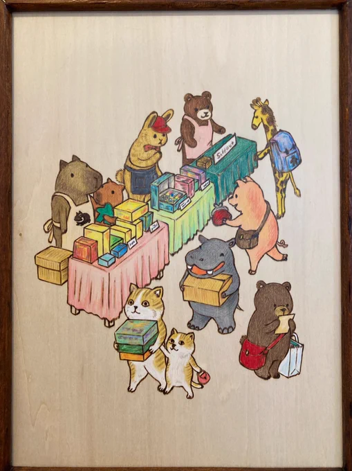 ART HOUSEさんで今日までやってるこにしななめさん の展示へ行ったら2階の展示がこの前なかもずであったボドゲフリマの主催さんで両展示とも完全に興味大の奴で笑いました  ちなみに次回は馬のグループ展示らしく、えーーー?て思っています なんで知らんかったんやろ、ここ