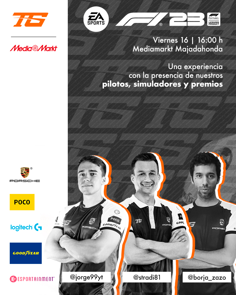 🔥Este viernes tenemos plan con <a href="/LogitechG_ES/">Logitech G España</a> en Mediamarkt de Majadahonda

🤩Allí estarán algunos de nuestros pilotos, podrás competir con (y contra) ellos y ganar premios!

#tdgbyporscheiberica