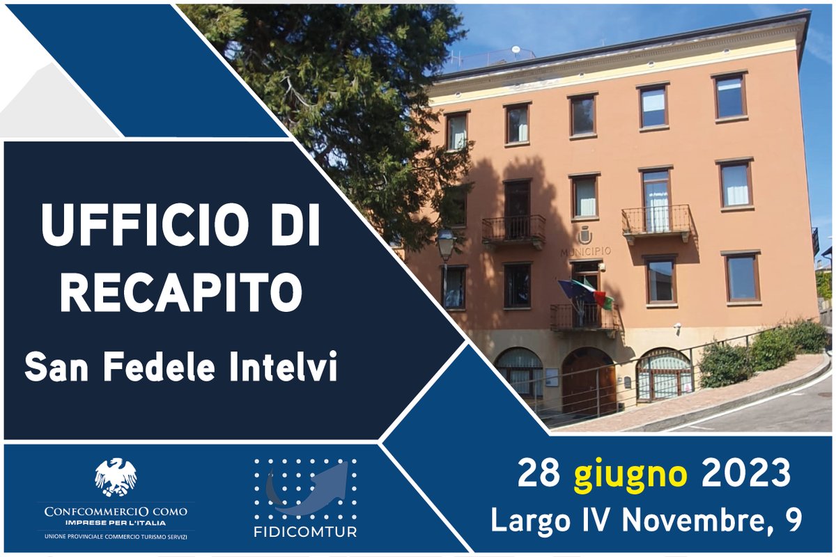 Confcommercioco's tweet photo. 🗺 Confcommercio Como è presente con un ufficio di recapito c/o il Municipio di San Fedele Intelvi per essere ancora più vicina e di supporto alle imprese della zona.
👉 Dettagli e Calendario con tutte le date: https://t.co/bavDT7Q2L2
#confcommerciocomo #valleintelvi https://t.co/CFqWcSvh98