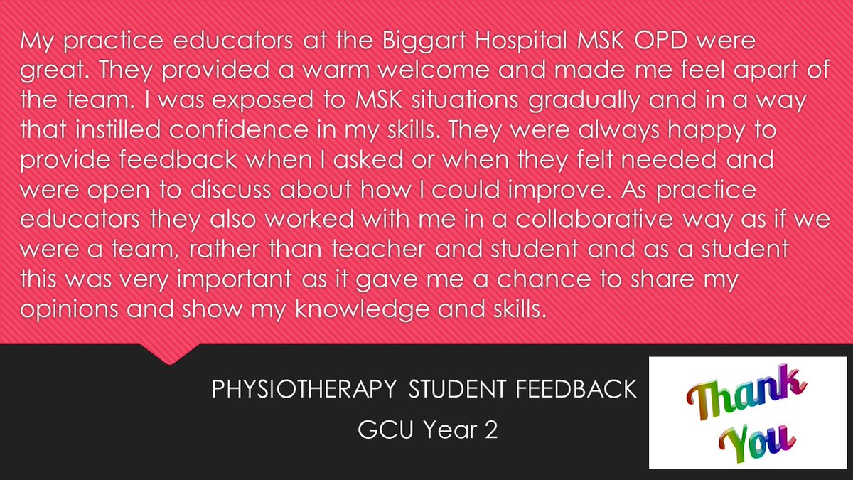 Grier McGhee (@grierahp) on Twitter photo #FeedbackTuesday What great feedback from <a href="/GCUPhysio/">GCUPhysio</a> year 2 student illustrating the skills & support of our PT educators. Thank you for all you continue to do in supporting our #FutureWorkforce <a href="/FizzyGiGi/">Georgie Garrick</a> <a href="/jenniferclydes1/">jennifer clydesdale</a> <a href="/E_Diff/">Erika Diffenthal</a> <a href="/gibbieahplcr/">Louise Gibson</a> <a href="/judithahpmsk/">@JudithAHPMSK</a> <a href="/CWallacePT/">Christine Wallace</a> 👏 #FeedbackTuesday What great feedback from <a href="/GCUPhysio/">GCUPhysio</a> year 2 student illustrating the skills & support of our PT educators. Thank you for all you continue to do in supporting our #FutureWorkforce <a href="/FizzyGiGi/">Georgie Garrick</a> <a href="/jenniferclydes1/">jennifer clydesdale</a> <a href="/E_Diff/">Erika Diffenthal</a> <a href="/gibbieahplcr/">Louise Gibson</a> <a href="/judithahpmsk/">@JudithAHPMSK</a> <a href="/CWallacePT/">Christine Wallace</a> 👏