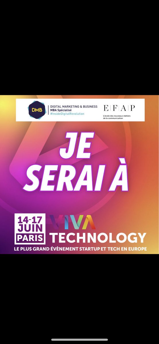 J’ai la chance unique de participer à #VivaTech2023 ! ☀️ 

On se donne rendez-vous le vendredi 16 juin grâce au @MBADMB 

Ce sera l’occasion de rencontrer l’équipe de l’<a href="/agence_fosfor/">Agence Fosfor</a> avec qui j’ai la chance de travailler aussi au sein de la maison Louis Vuitton. 

Hâte d’y être!