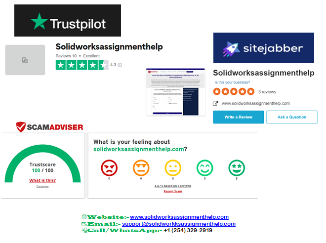 SolidworkH's tweet photo. 🎓 Looking for top-notch SolidWorks assignment help? Don't take our word for it, hear it from our satisfied customers! Check out their honest reviews on Facebook, Trustpilot, Sitejabber, Scamadvisor, and their Website page.
#solidworksassignmenthelp #clientreviews #solidworks https://t.co/VH53OE7F8L