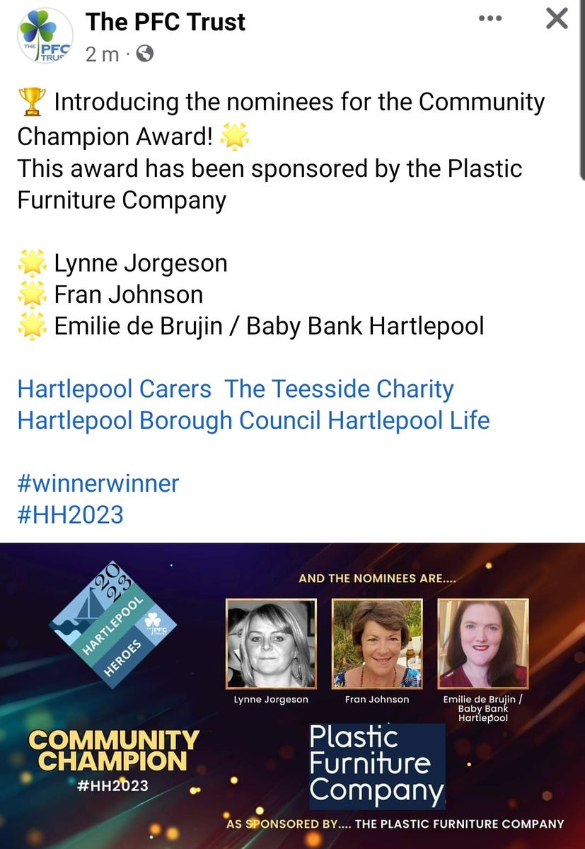 Well deserved nomination &amp; shortlisting for Hartlepool Hero Community Champion to our Chief Instructor, Sensei Lynne.

All three ladies are amazing, and support the town every day. 

👏👏👏