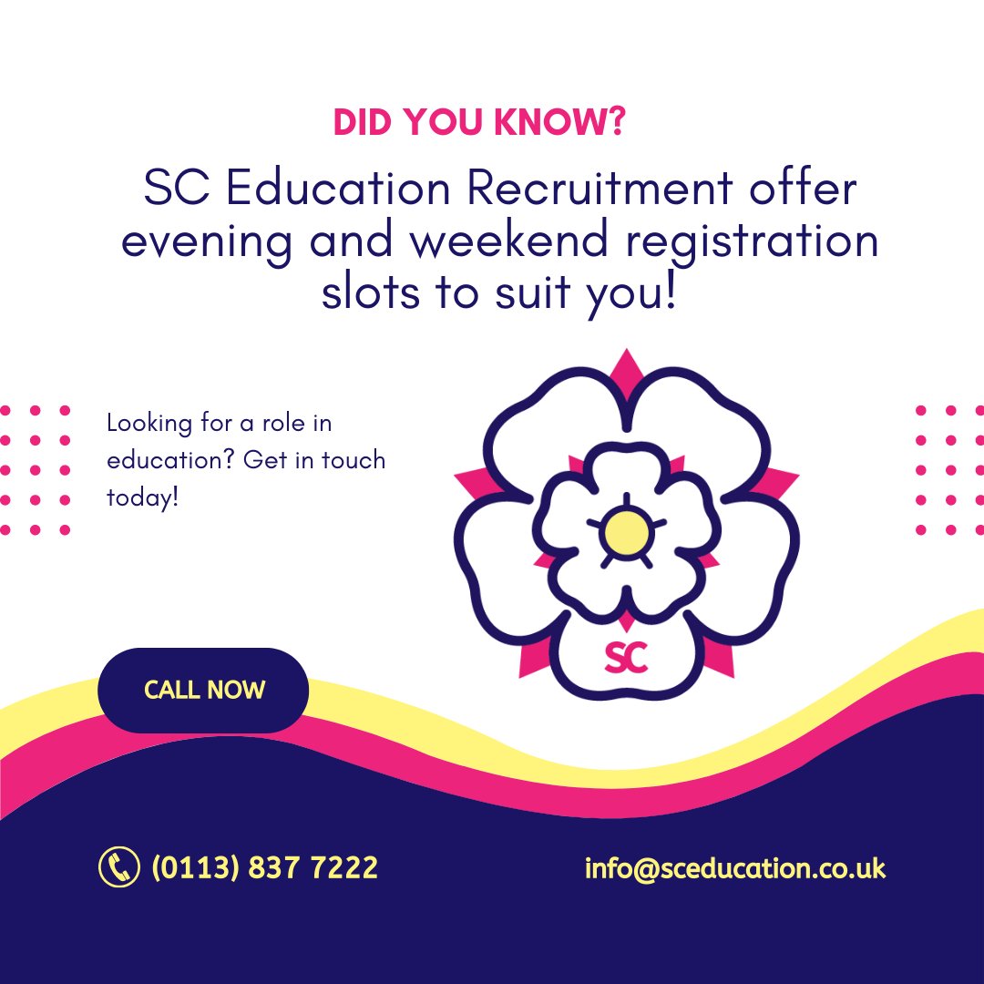 Get in touch today! #SCEducationRecruitment #EducationRecruitment #SchoolJobs