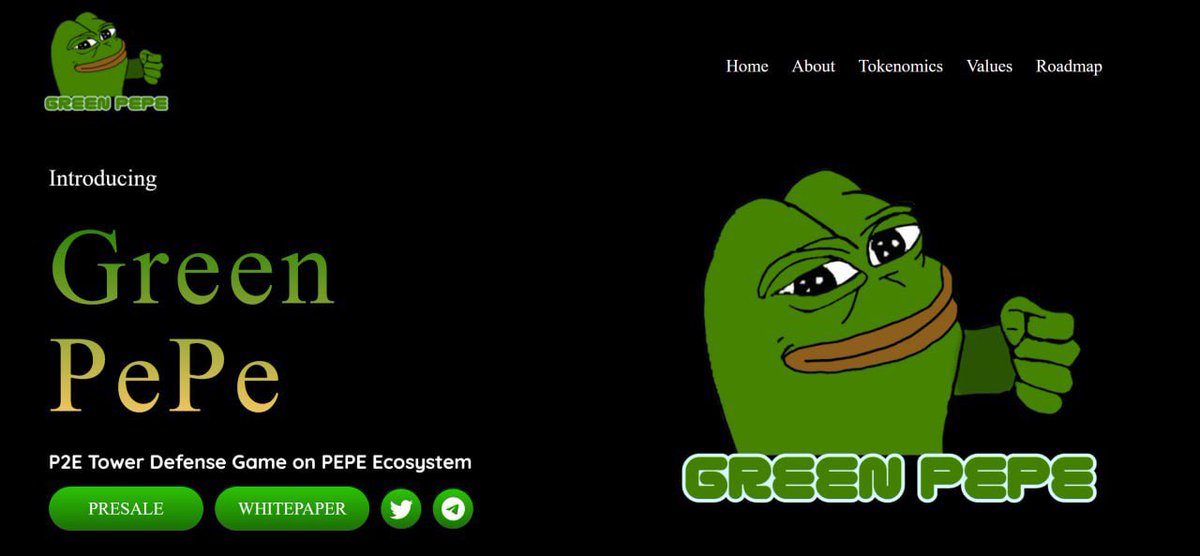 gem_radar's tweet photo. 🟢Green Pepe

⭐️ 0% Alış ve Satış Vergisi
⭐️ Takım Tokeni Yok
⭐️ %100 Denetim
⭐️ Devasa Pazarlama 7/24
⭐️ Lansmandan hemen sonra Sözleşmeden Vazgeçme

⚪ Pinksale'de ön satış: https://t.co/xwjWP2gFWe

https://t.co/j3DPW40ulf

#btc #eth #doge #floki #pepe #işbirliği https://t.co/wOcytBigAZ