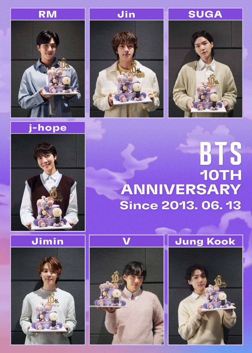 Happy 10th Anniversary, BTS!💜💜💜

#BTS10thAnniversary #10yearswithBTS #BTSARMY