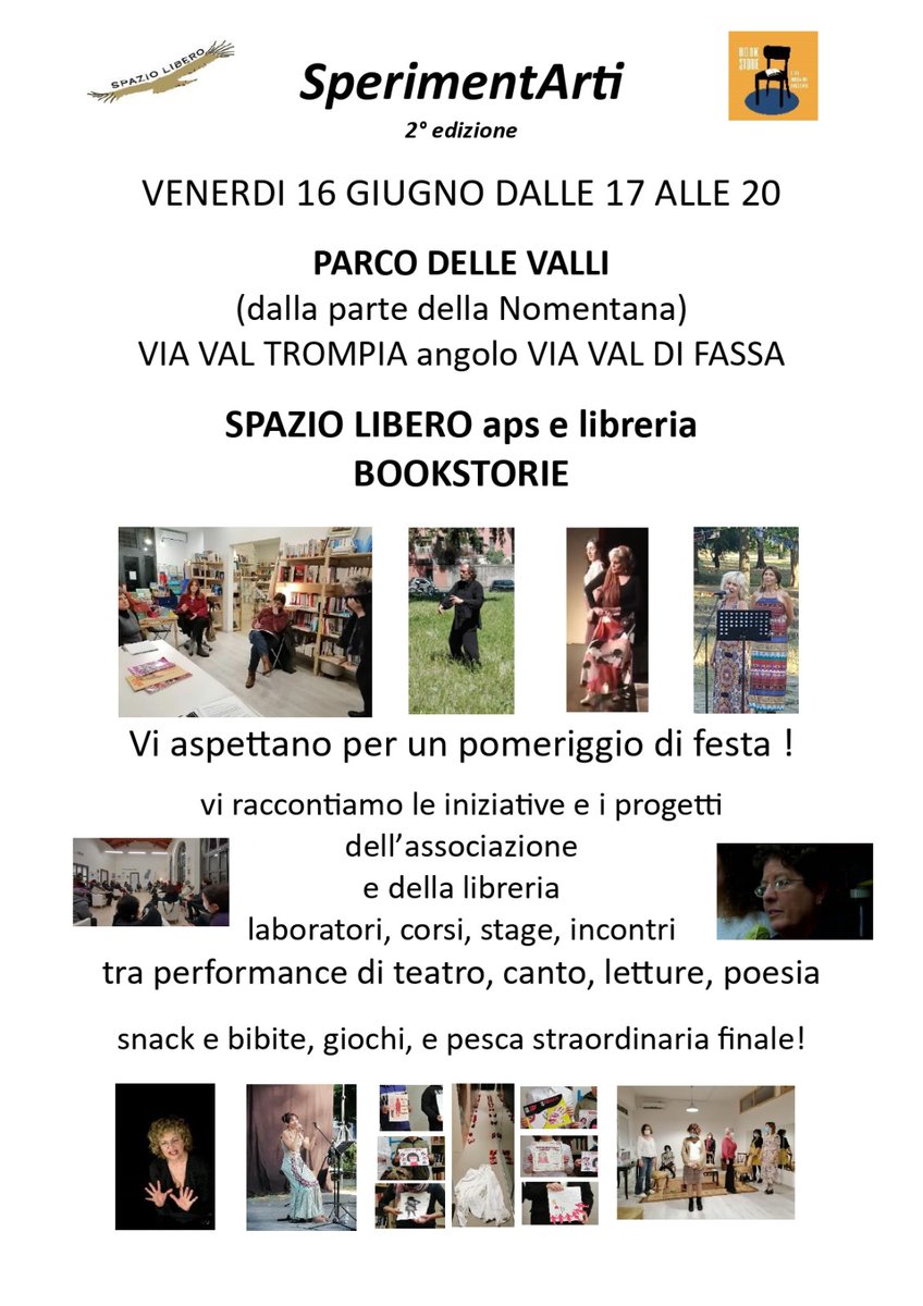 apsSpazioLibero's tweet photo. ℝ𝔼ℂ𝔸𝕃𝕃!  𝕍𝔼ℕ𝔼ℝ𝔻𝕀 ℙℝ𝕆𝕊𝕊𝕀𝕄𝕆 𝕍𝕀 𝔸𝕊ℙ𝔼𝕋𝕋𝕀𝔸𝕄𝕆 𝕋𝕌𝕋𝕋@ ℙ𝔼ℝ  𝔽𝔸ℝ𝔼 𝔽𝔼𝕊𝕋𝔸, 𝕋𝔸ℕ𝕋𝔼 ℂℍ𝕀𝔸ℂℂℍ𝕀𝔼ℝ𝔼 𝔼 ℝ𝕀𝕊𝔸𝕋𝔼,  𝔾𝕀𝕆ℂ𝔸ℝ𝔼 𝔼 ℙℝ𝕆𝔾𝔼𝕋𝕋𝔸ℝ𝔼 𝕀ℕ𝕊𝕀𝔼𝕄𝔼. 𝕊𝕀𝔸𝕋𝔼ℂ𝕀!!! #teatro #creatività #libri #progetticomuni https://t.co/zUEUSiUKze