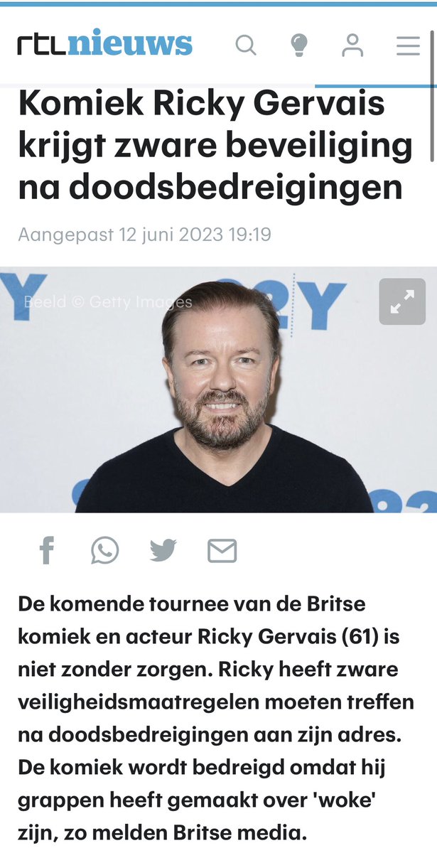 Denachtzuster(s) on Twitter: "6/1/20 - Ricky Gervais schokte de sterren