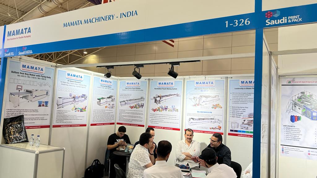 mamatamachinery's tweet photo. Mamata Machinery at Saudi Print &amp; Pack, Saudi Arabia. 

 #SaudiPrintPack '23! #recycling #sustainability #technology #plastic #plastics #packaging #saudi #wicketer #expo  #mamata #mamatamachinery #PouchPackingMachine #PouchMakingMachine #Blownfilmplant #Wicketer #BottomSealBag https://t.co/GKsMGUe3OI