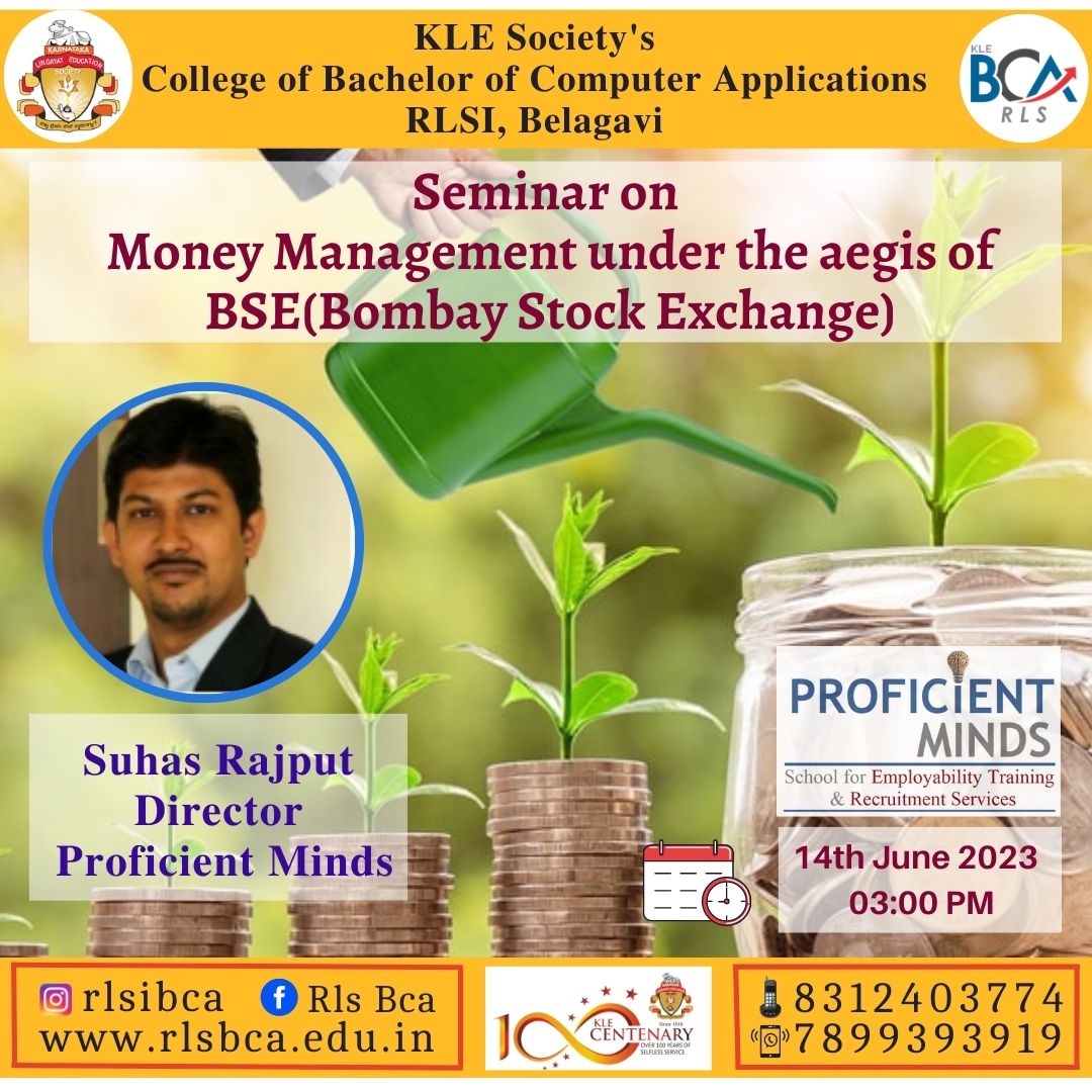 rlsbca's tweet image. Seminar on Money management to be held tomorrow for 2nd year and final year students
#seminar
#skillbasedlearning
#rlsbca
#rlsibca
#bestbcacollege
#bestcollege
#bestcollegeincity
#moneymanagement
#bse