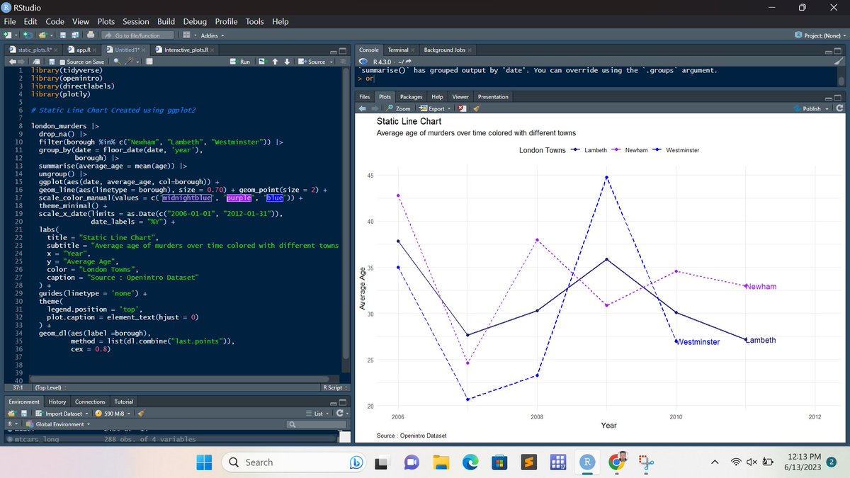 Familiarizing yourself with the process of creating and customizing line charts can greatly enhance your data analysis capabilities. The code snippets below demonstrate how to create line charts using both static and interactive features in ggplot2 and plotly.#rstats.#rstats4ds