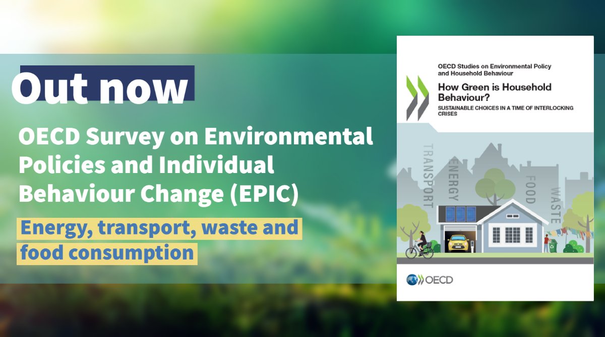 With the urgency of environmental action, more #sustainable household choices hold great potential to reduce environmental impacts 🌍

🔎A new #OECD report provides unique insights into these choices &amp; how governments can overcome barriers.

➡️ oe.cd/EPIC