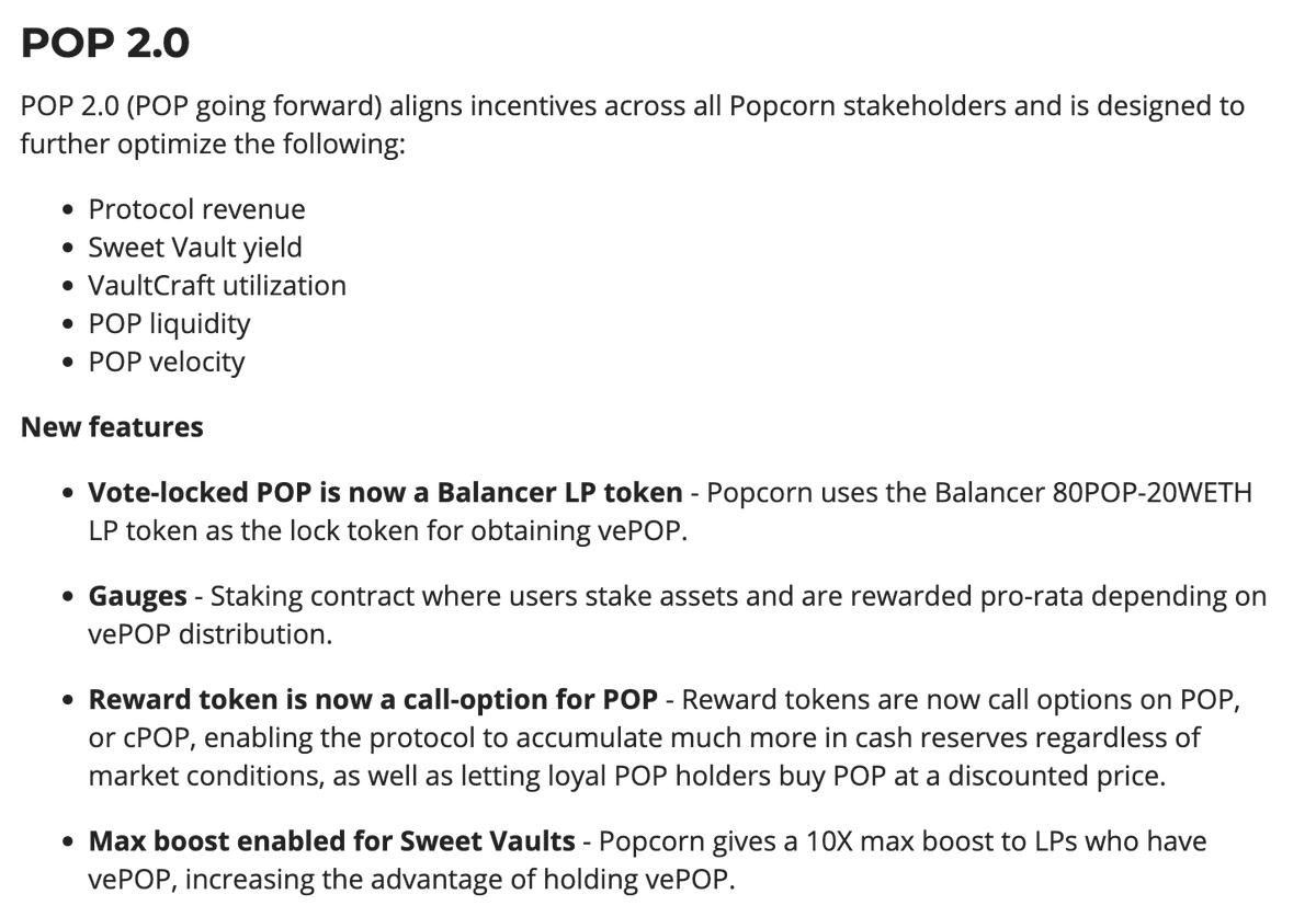 VaultCraft_io's tweet photo. 🚨A new proposal for $POP 2.0 is live in the forum

PIP-28 proposes a new vetokenomic system that benefits all stakeholders📈

Features:
-vlPOP is now a @balancer LP token
-Stake gauges
-Reward token = call option on POP
-10X max boost for #SweetVaults

https://t.co/VL2WTyJ9sK https://t.co/23Fwp60Sr1