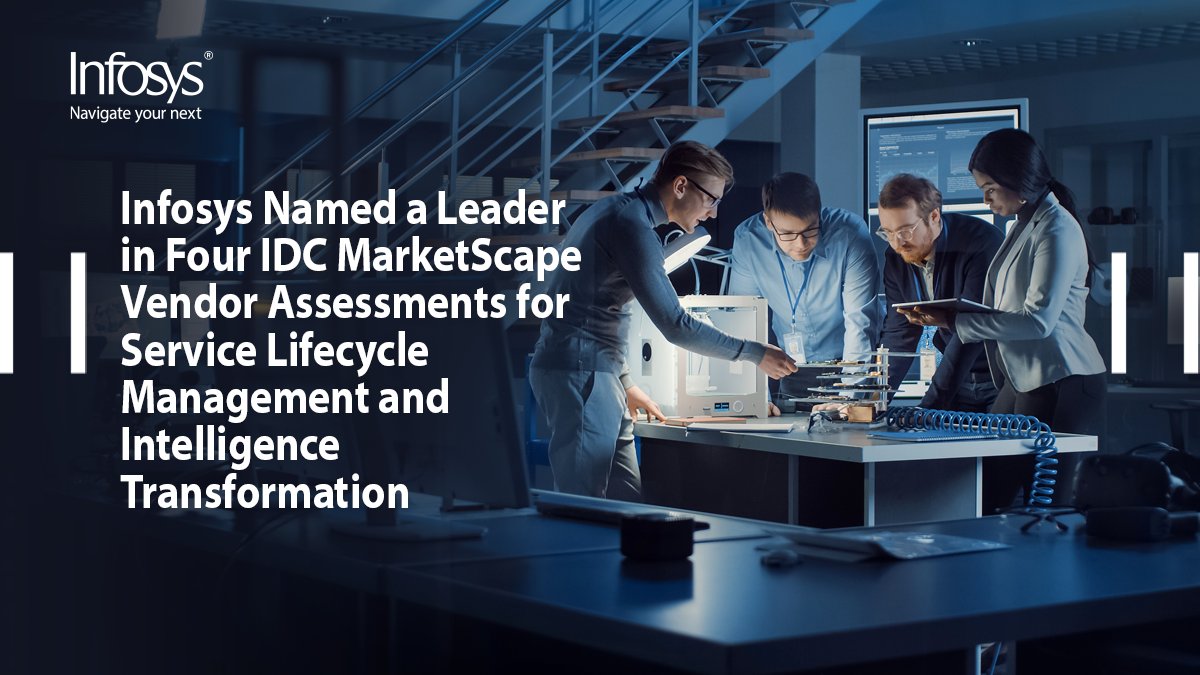 Infosys has been recognized as a Leader across all four IDC MarketScapes for Service Lifecycle Management and Manufacturing Intelligence Transformation. Read the press release here. infy.com/3Xap1ec #InfyNews