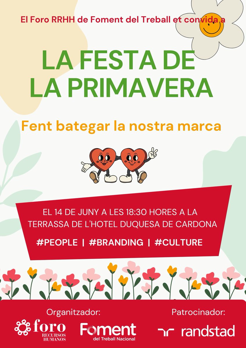 ForumRH_Foment's tweet photo. Us esperem demà a la terrasa de l'@hotelduquesa per celebrar la Festa de la Primavera! 🎵🎶 https://t.co/tmj6COK4rk
